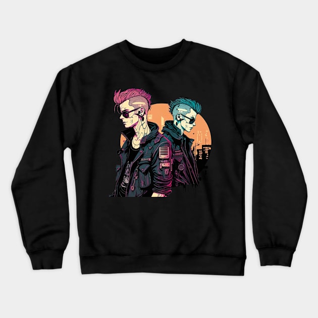 Cyberpunk Man 2D Crewneck Sweatshirt by AstrAI